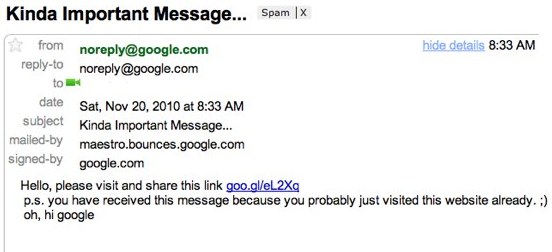 L'email a TechCrunch