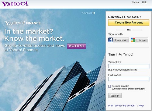 Login su Yahoo