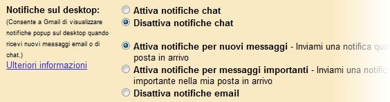 Notifiche Gmail - Impostazioni