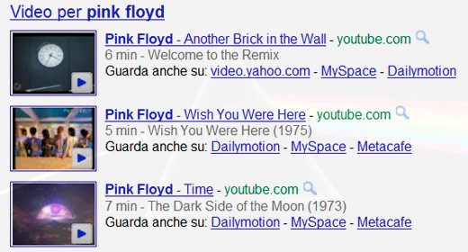 Video musicali tra le SERP di Google