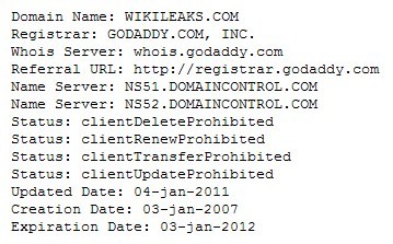 WHOIS Wikileaks.com
