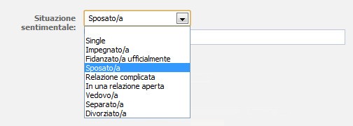 La situazione sentimentale su Facebook in Italia La situazione sentimentale su Facebook in Italia