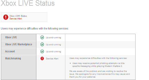 Xbox Live Status