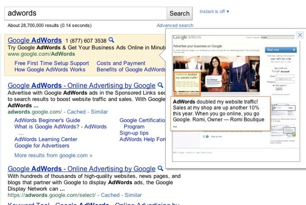 Google Instant Ads