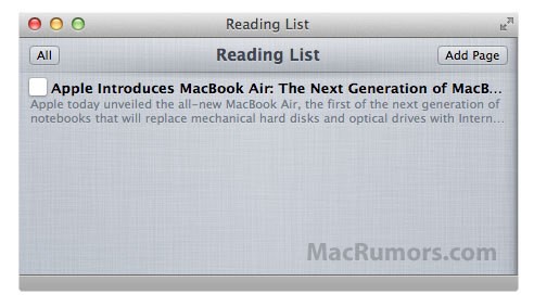 Safari Reading List