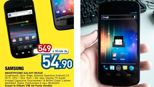 Samsung Galaxy Nexus già disponibile da Euronics? Samsung Galaxy Nexus già disponibile da Euronics?