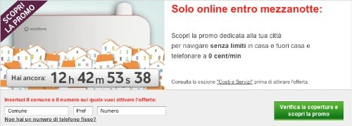 Vodafone ADSL Flat: promozione personalizzata a seconda della città in cui si abita Vodafone ADSL Flat: promozione personalizzata a seconda della città in cui si abita