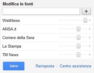 Selezione delle fonti su Google News