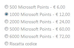 Prezzi Microsoft Point