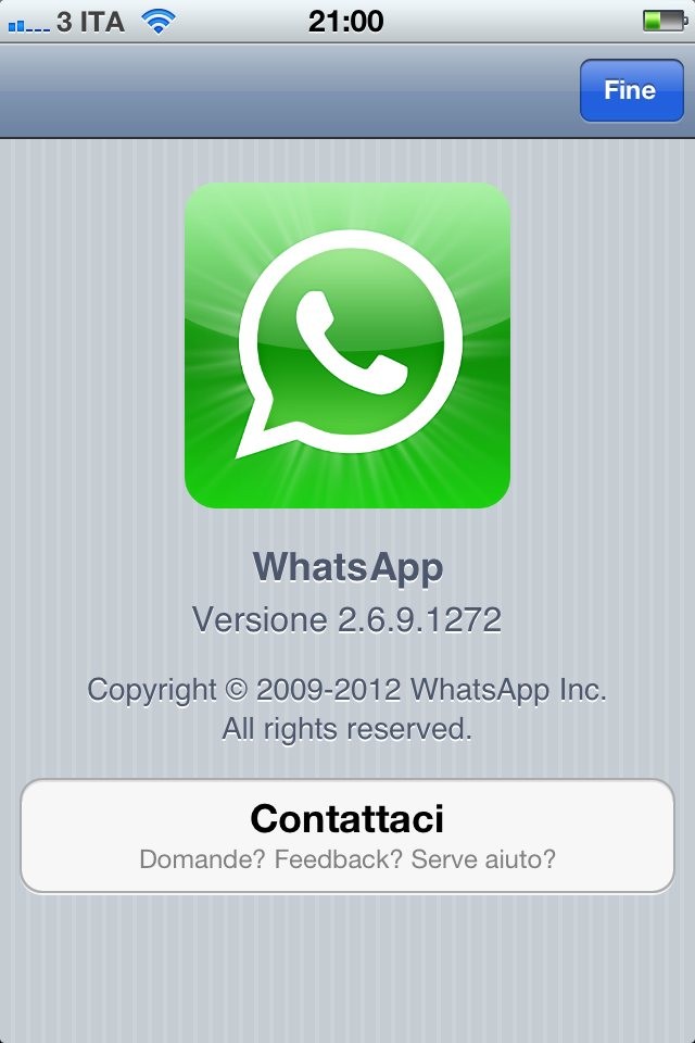 WhatsApp 2.6.9 su iPhone