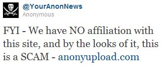 Anonymous tagliano con Anonyupload