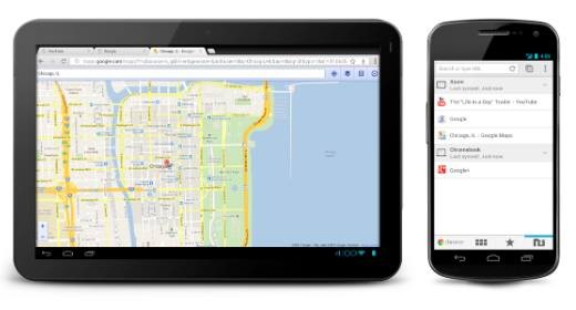 Chrome per Android su tablet e smartphone