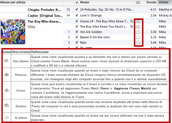 Usare iTunes Match: passo 7