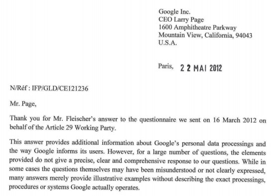 La nuova lettera inviata dalla CNIL a Google La nuova lettera inviata dalla CNIL a Google