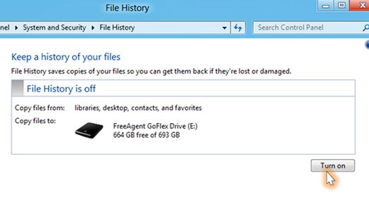 Windows 8 File History Windows 8 File History