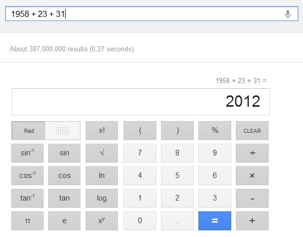 La calcolatrice di Google.com