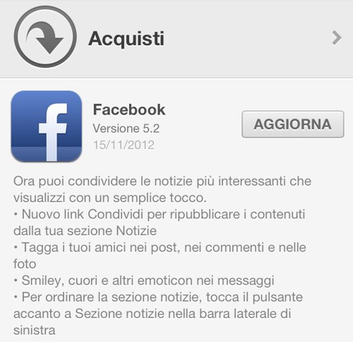 Facebook 5.2 per iOS