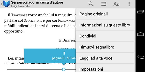 Google Play Libri, ecco la nuova opzione Leggi ad alta voce