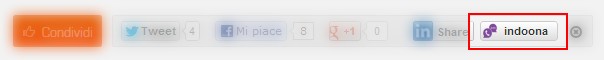 Pulsante di condivisione su Indoona