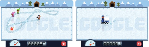 Il doodle interattivo di oggi, che Google dedica a Frank Zamboni, l'inventore della macchina per levigare le piste di ghiaccio