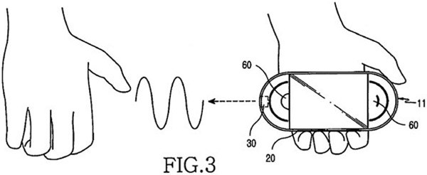 Un'immagine dalla documentazione depositata da Samsung per il brevetto relativo al "lettore multimediale con air guitar"