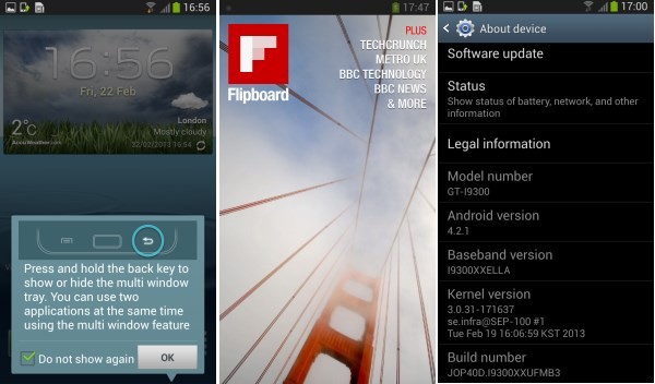 Android 4.2.1 Jelly Bean su Samsung Galaxy S3