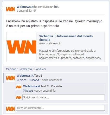 Risposte su Facebook