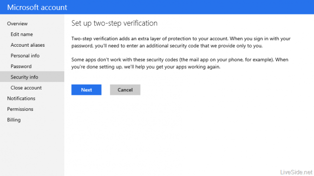 Autenticazione a due fattori Microsoft account