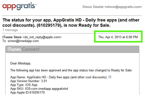 AppGratis approvata su App Store