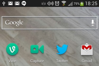 Il capture widget di Vine per Android.