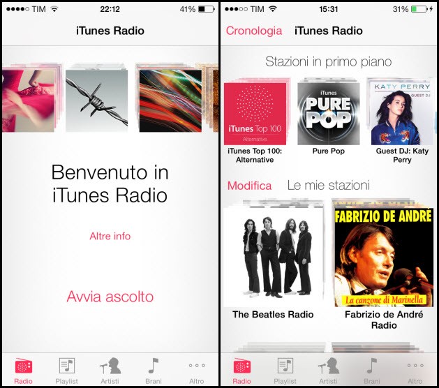 iTunes Radio in Italiano