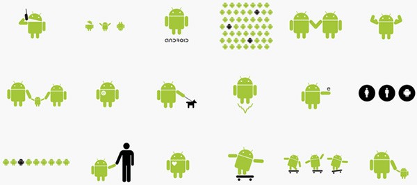 Alcuni utilizzi alternativi del logo Android creato da Irina Blok