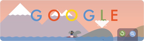 Il Google doodle di oggi, per celebrare il primo lancio con il paracadute avvenuto nel 1797