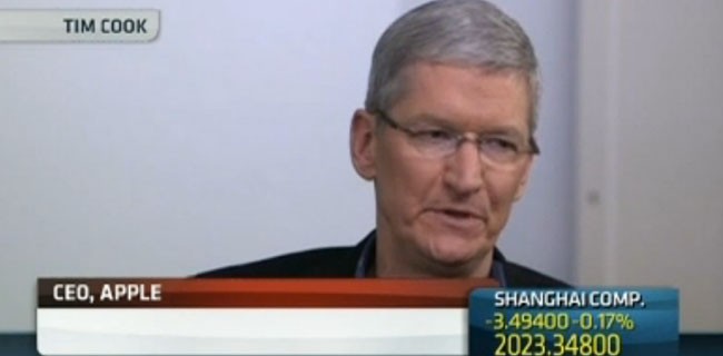 Tim Cook in TV per l'accordo China Mobile