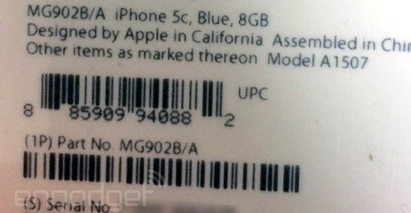 iPhone 5C da 8GB, packaging