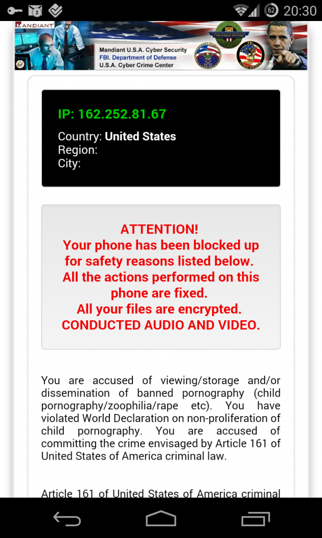 Ransomware su Android