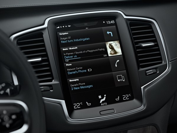 Touchscreen di bordo su Volvo XC90