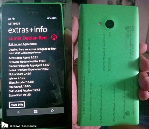 Lumia 730 con il firmware Lumia Debian Red