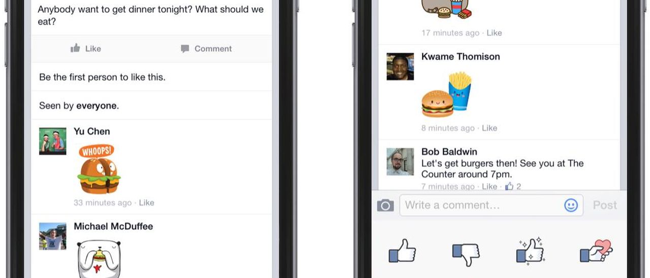 Facebook aggiunge gli sticker ai commenti Facebook aggiunge gli sticker ai commenti