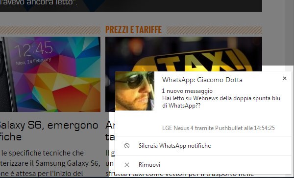 L'estensione Pushbuller per Chrome permette di leggere i messaggi di WhatsApp sul computer senza attivare la doppia spunta blu