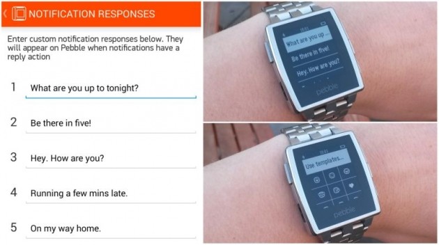 Risposte custom Pebble