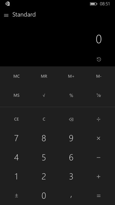 Calcolatrice per Windows 10 per smartphone