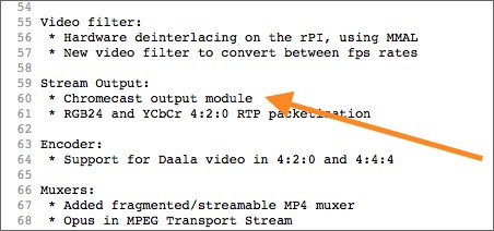 La conferma del supporto a Chromecast nel codice del lettore multimediale VLC 3.0