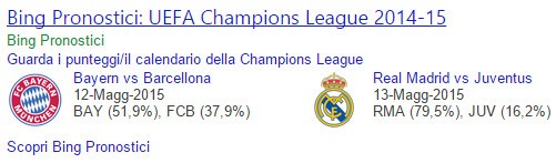 Pronostico Bing, semifinali di Champions League