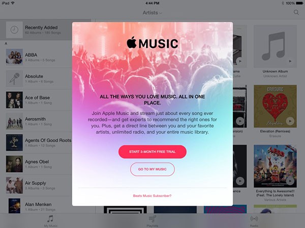 Popup di Apple Music