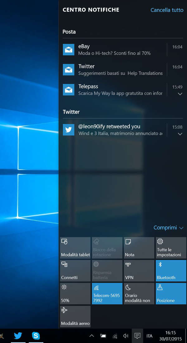 Windows 10 Il Nuovo Action Center Webnews