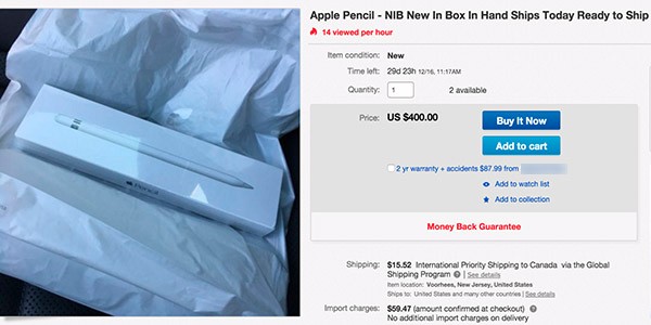 Apple Pencil su eBay