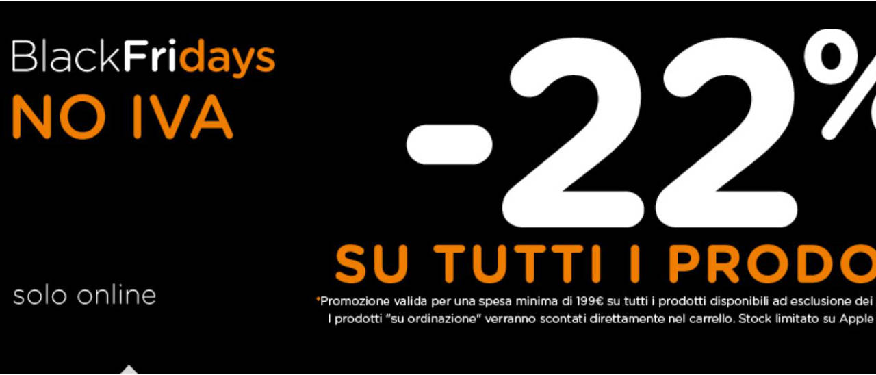 Black Friday, Unieuro sconta l'IVA Black Friday, Unieuro sconta l'IVA