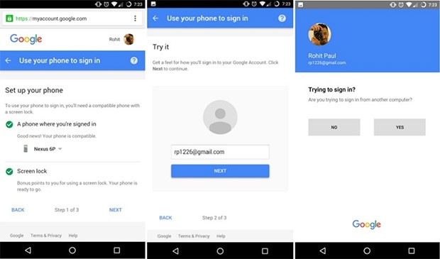 Il nuovo metodo per il login di Google attraverso lo smartphone, senza la password