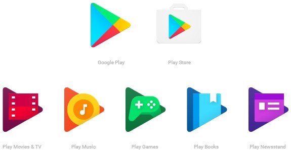 Le nuove icone delle applicazioni legate alla piattaforma Google Play